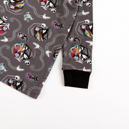 Halloween Skeleton King Snake Bamboo Long Sleeve Pajama Set