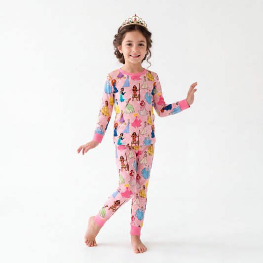Princess Pink Pentacle Kids Bamboo Two-Piece Pajama Set