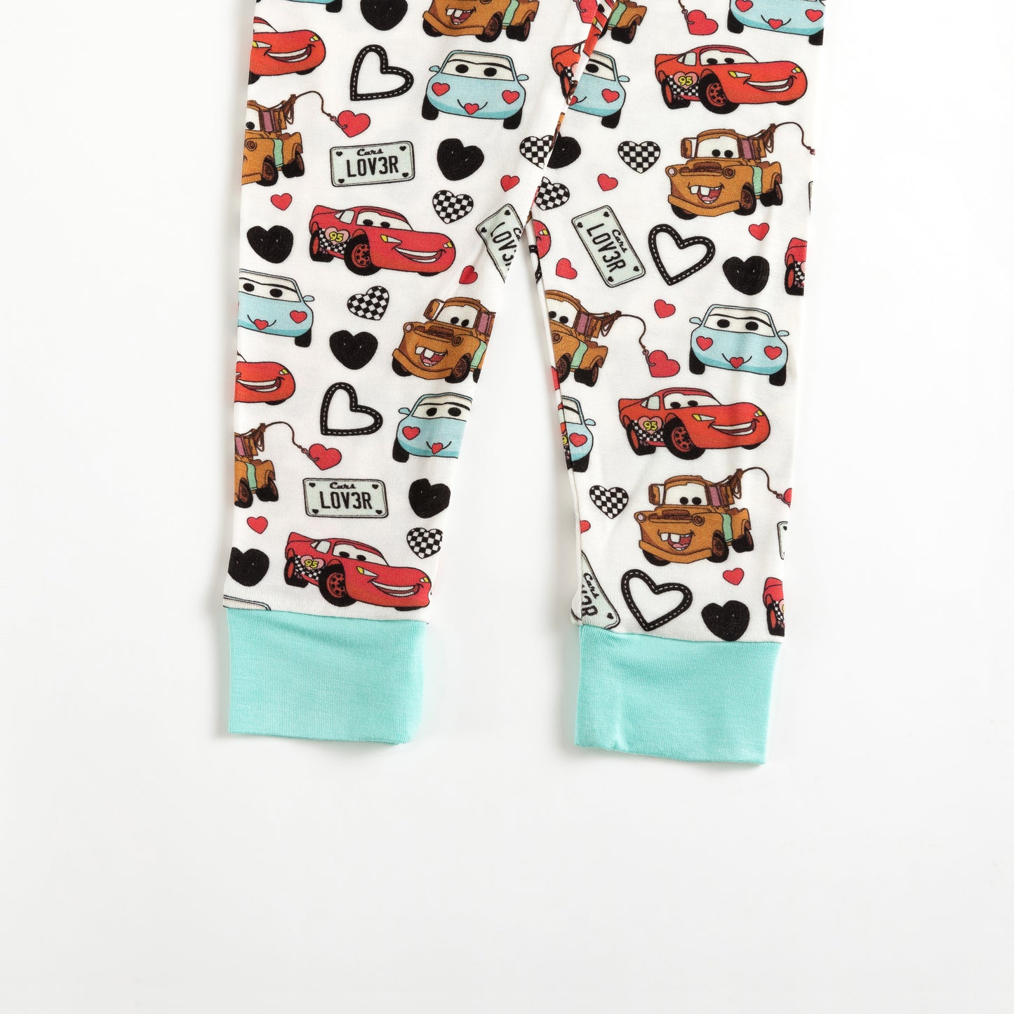 Kids Bamboo Two-Piece Pajama Set Cartoon Cars