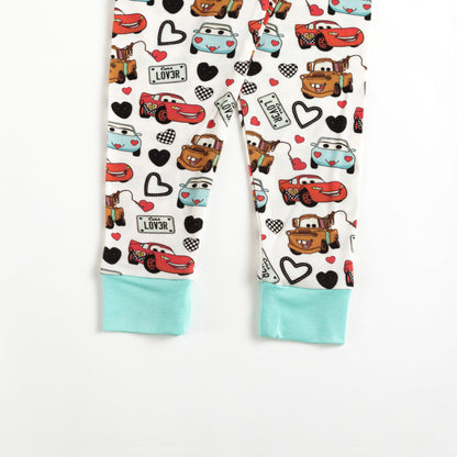 Kids Bamboo Two-Piece Pajama Set Cartoon Cars