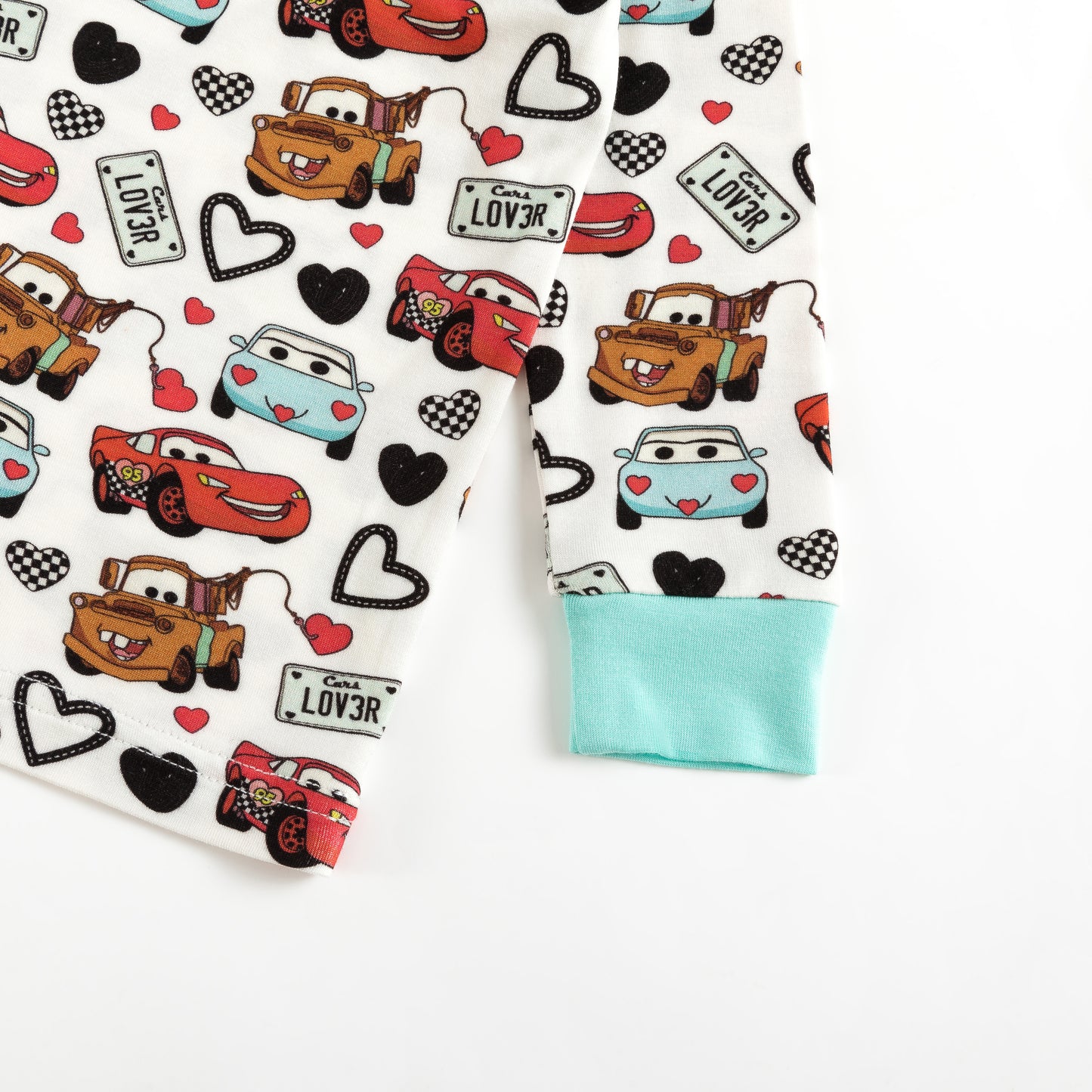 Kids Bamboo Two-Piece Pajama Set Cartoon Cars