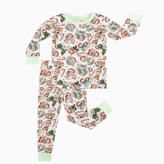 Christmas Candy Cane Toy Kids Bamboo Two-Piece Pajama Set