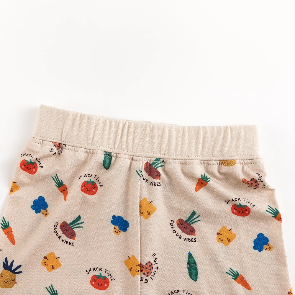 Cartoon Vegetables Bamboo Shorts Kids Pajama Sets