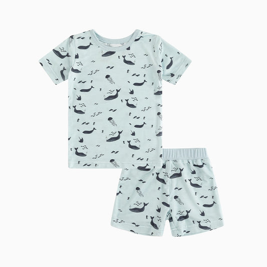Jellyfish Dolphin Bamboo Shorts Kids Pajama Sets