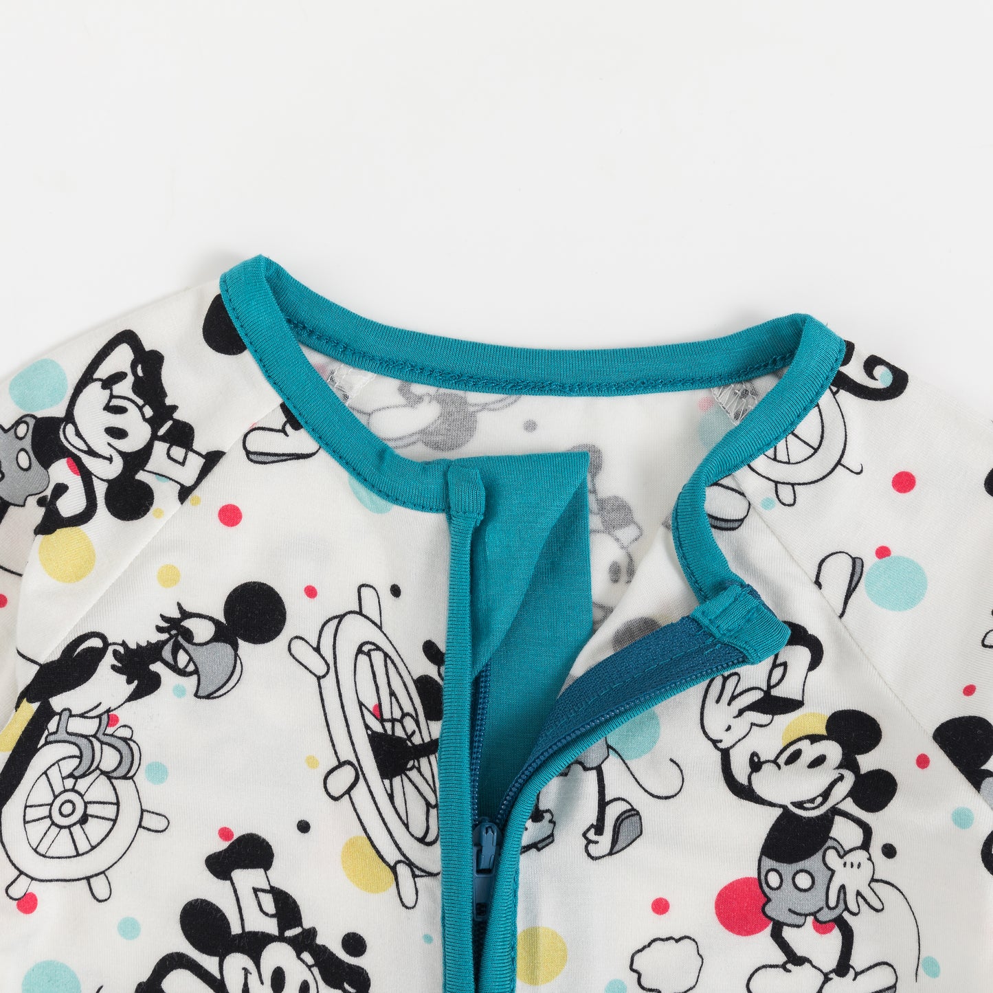 Vintage Steamboat Mouse Bamboo Zipper Romper Pajamas