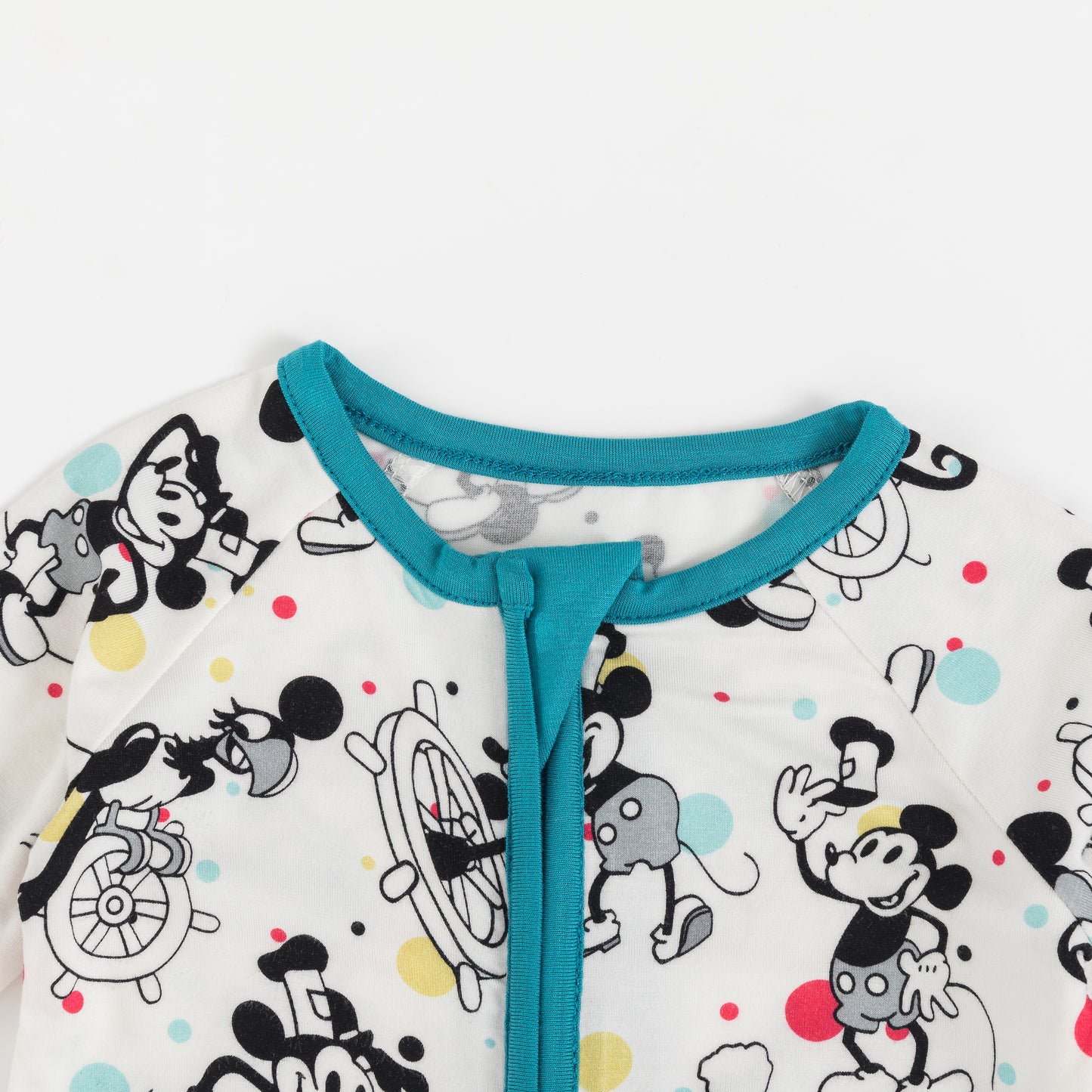 Vintage Steamboat Mouse Bamboo Zipper Romper Pajamas