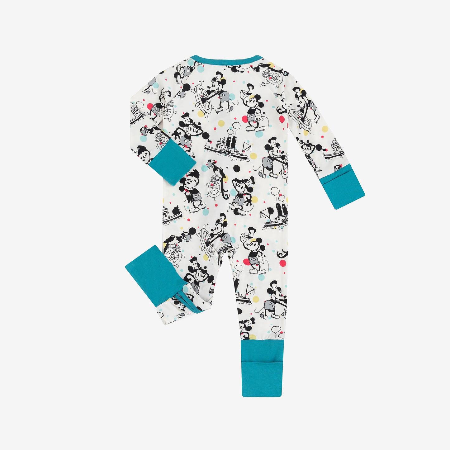 Vintage Steamboat Mouse Bamboo Zipper Romper Pajamas
