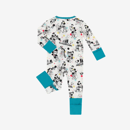 Vintage Steamboat Mouse Bamboo Zipper Romper Pajamas