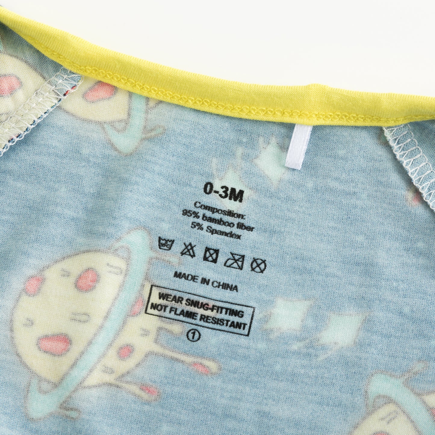 Deep Blue Cartoon Planet Baby Bamboo Zipper Romper