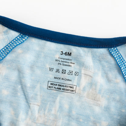 Dark Blue Castle Baby Zip-Up Romper