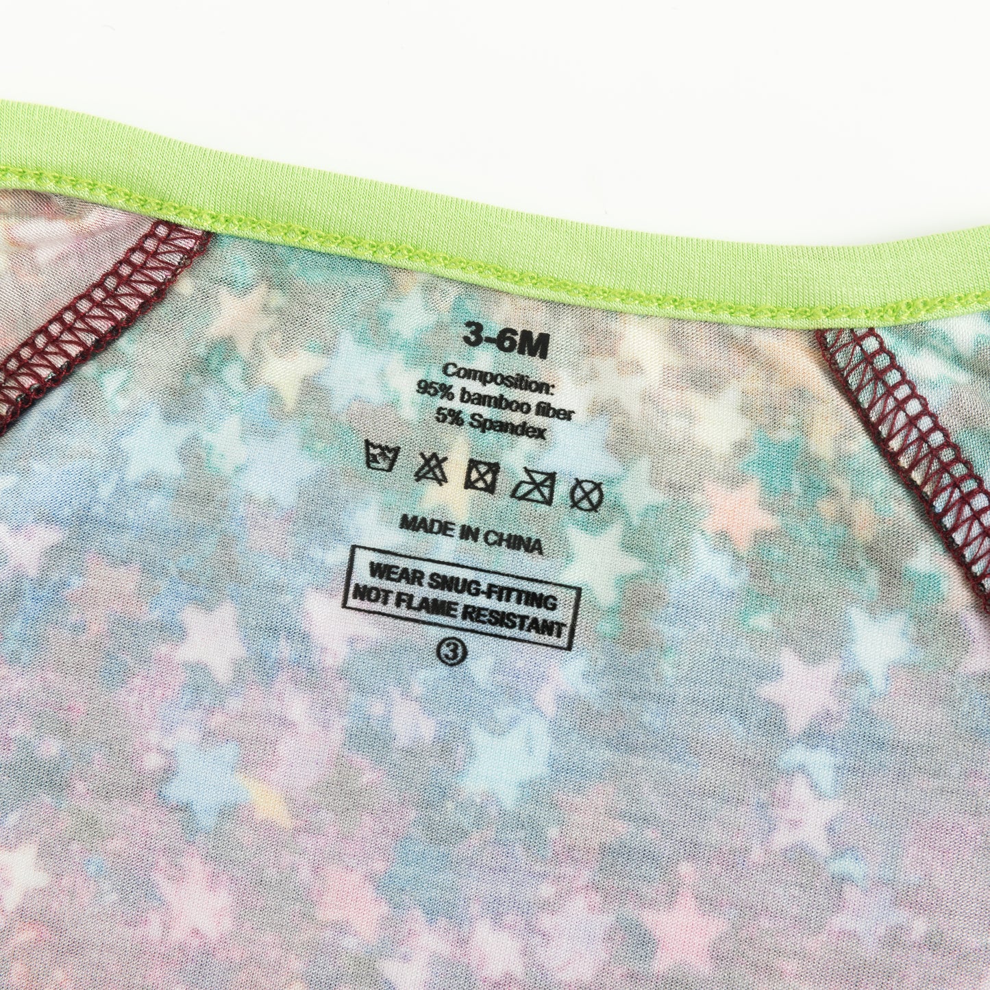 Sparkling Star Print Baby Bamboo Zipper Romper