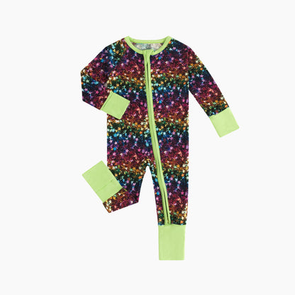 Sparkling Star Print Baby Bamboo Zipper Romper