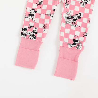 Pink Plaid Mouse Bamboo Baby Zippy Pajama