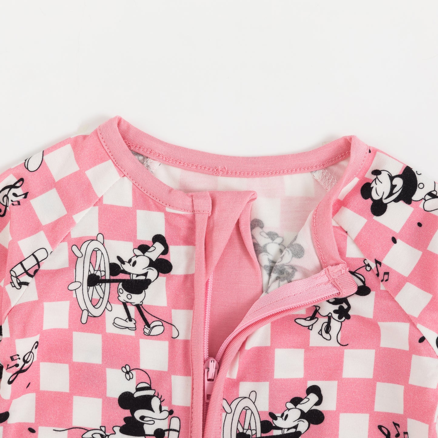 Pink Plaid Mouse Bamboo Baby Zippy Pajama