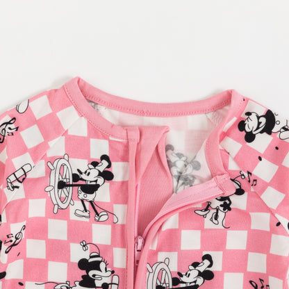 Pink Plaid Mouse Bamboo Baby Zippy Pajama