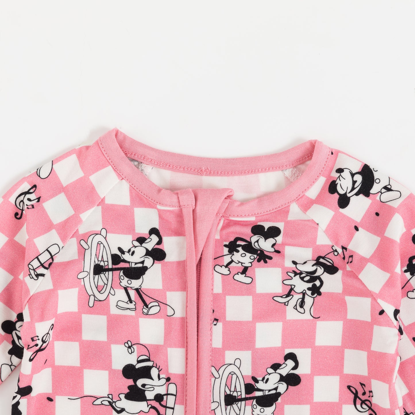 Pink Plaid Mouse Bamboo Baby Zippy Pajama