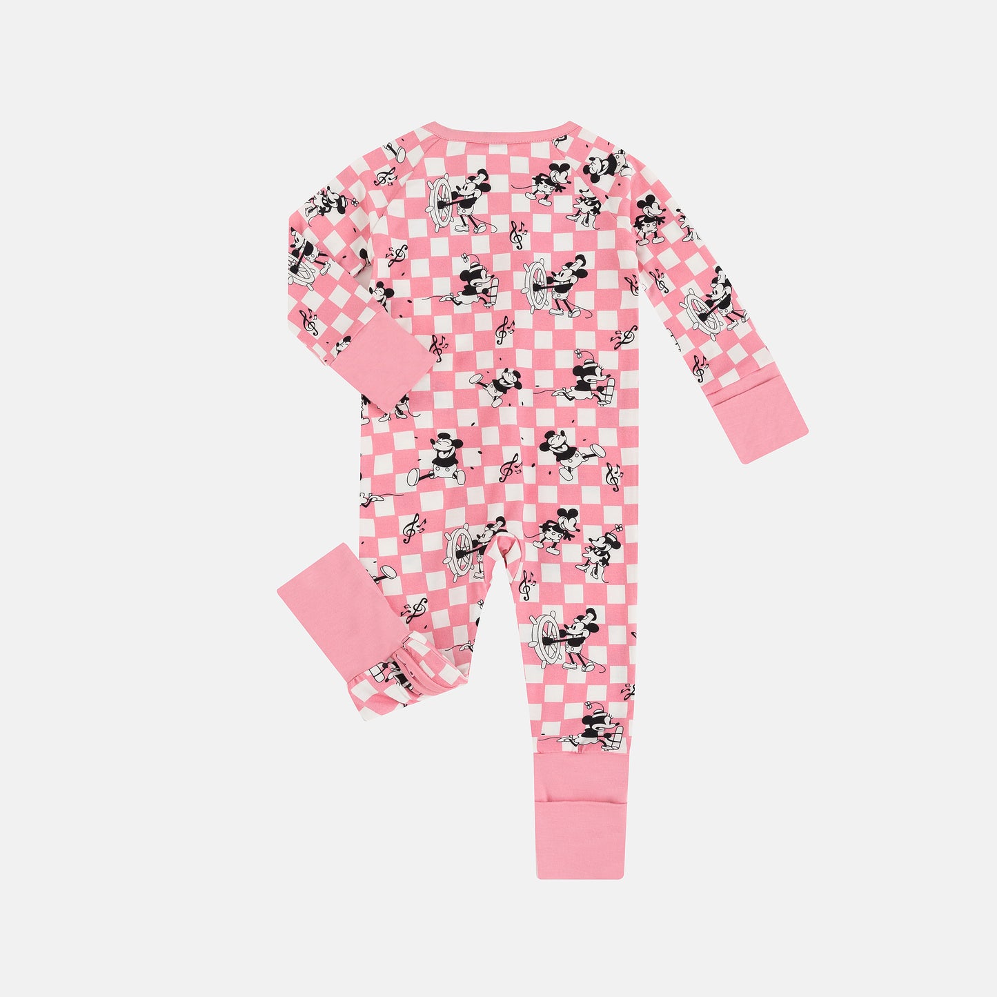 Pink Plaid Mouse Bamboo Baby Zippy Pajama