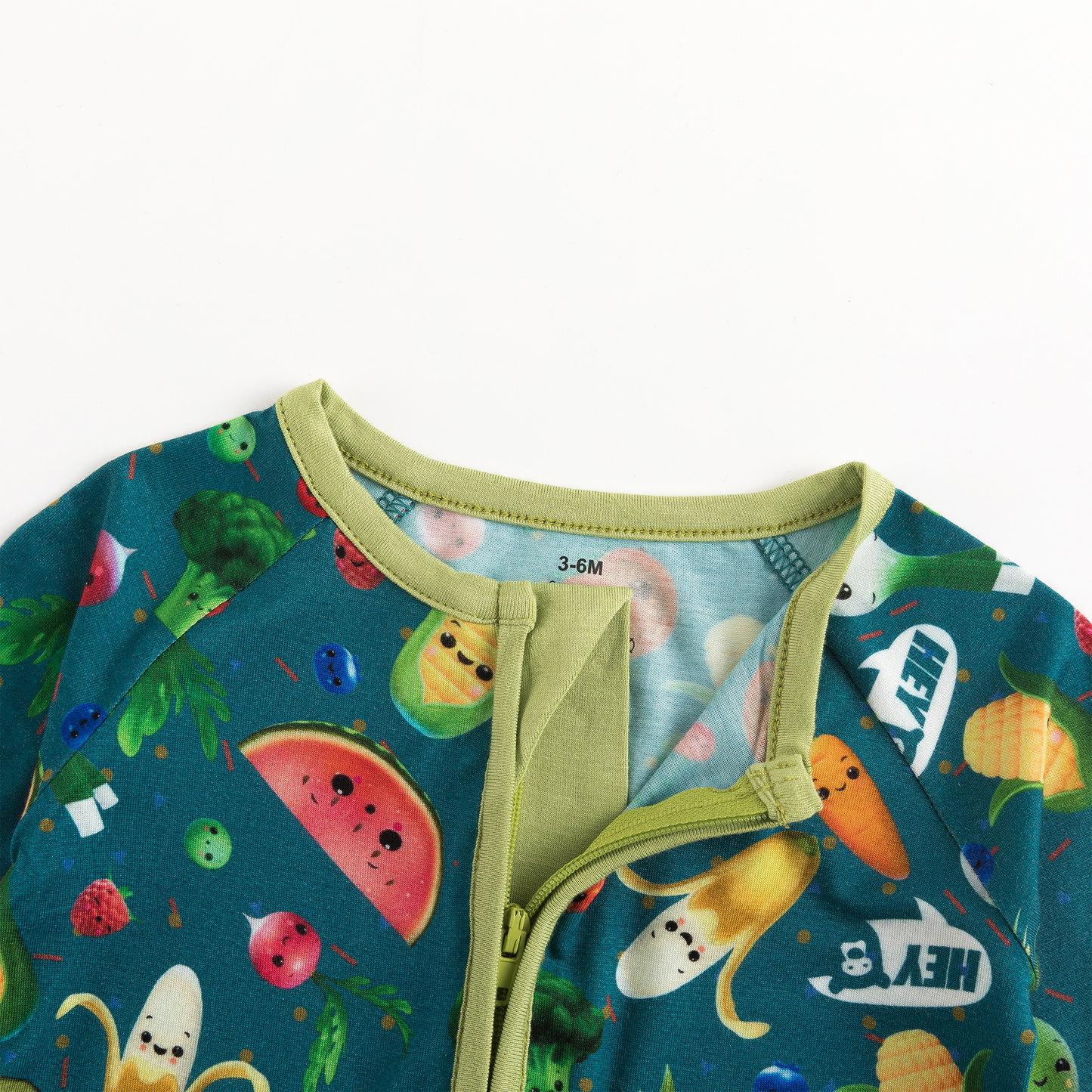 Funny Fruit&Vegetables Bamboo Zipper Romper Pajamas