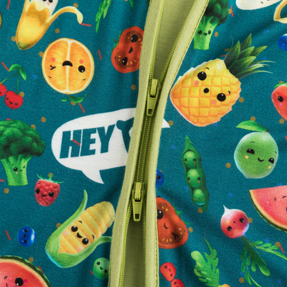 Funny Fruit&Vegetables Bamboo Zipper Romper Pajamas