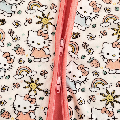 Hello Cat Rainbow Baby Bamboo Zipper Romper Pajamas