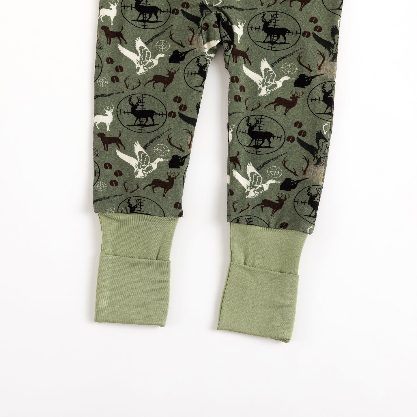Christmas Hunting Animal Baby Bamboo Zipper Romper Pajamas