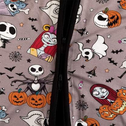 Halloween Skeleton King Pumpkin Baby Bamboo Zipper Romper Pajamas