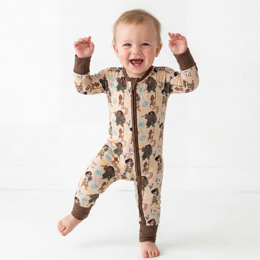 Ocean Aadventure Bamboo Zipper Romper Pajamas