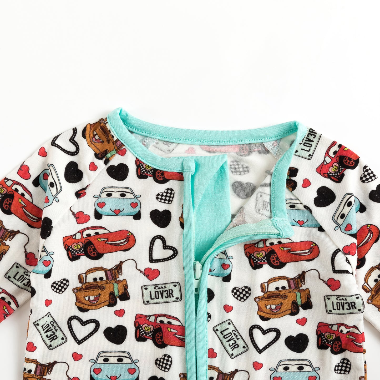 Baby Bamboo Zipper Pajama Romper Cars Theme