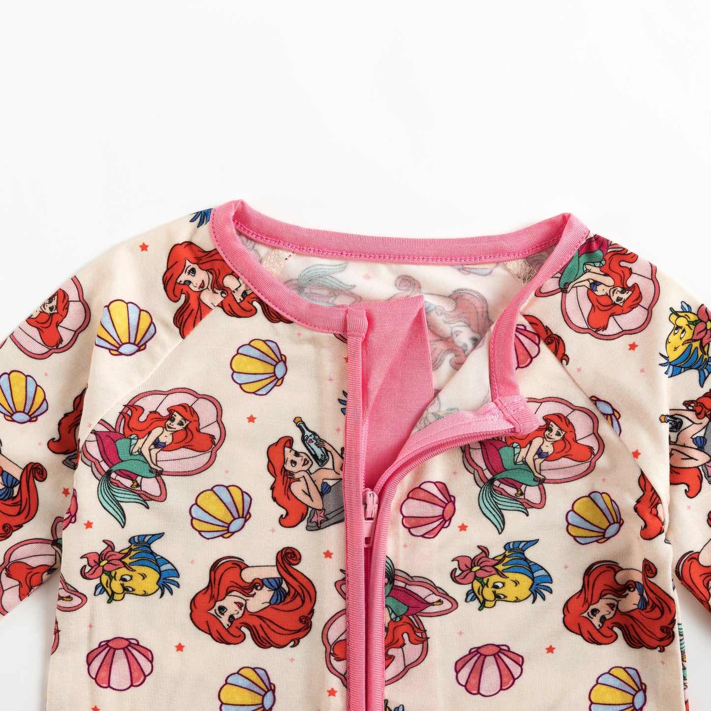 Baby Bamboo Zipper Pajama Romper Little Mermaid