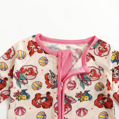 Baby Bamboo Zipper Pajama Romper Little Mermaid