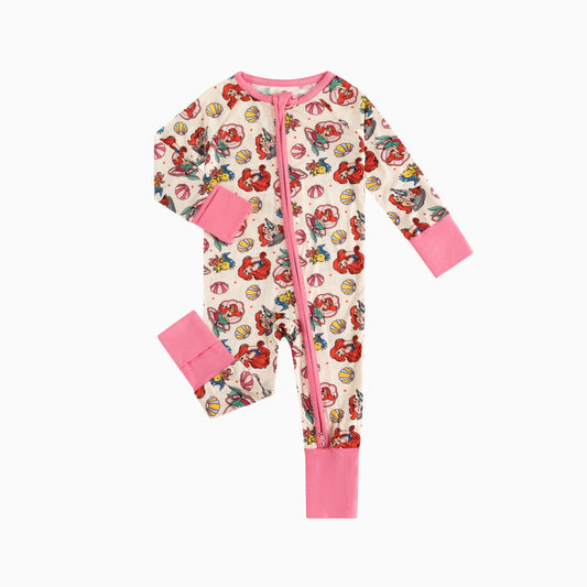 Disney Little Mermaid Bamboo Zipper Romper Pajamas
