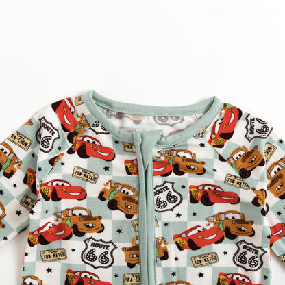Baby Bamboo Zipper Pajama Romper Cars