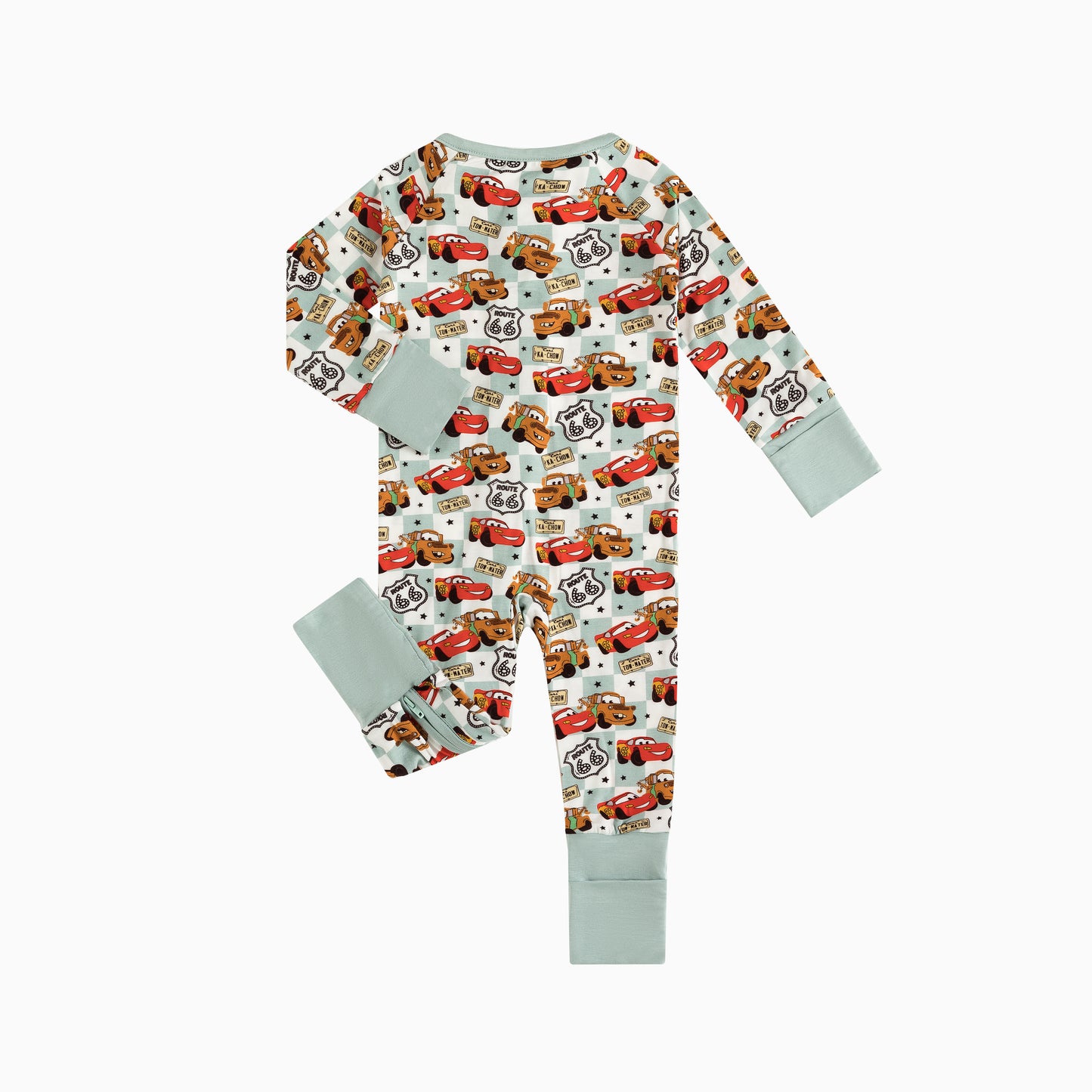 Baby Bamboo Zipper Pajama Romper Cars