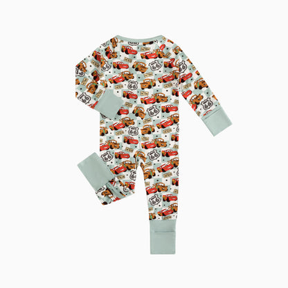 Baby Bamboo Zipper Pajama Romper Cars