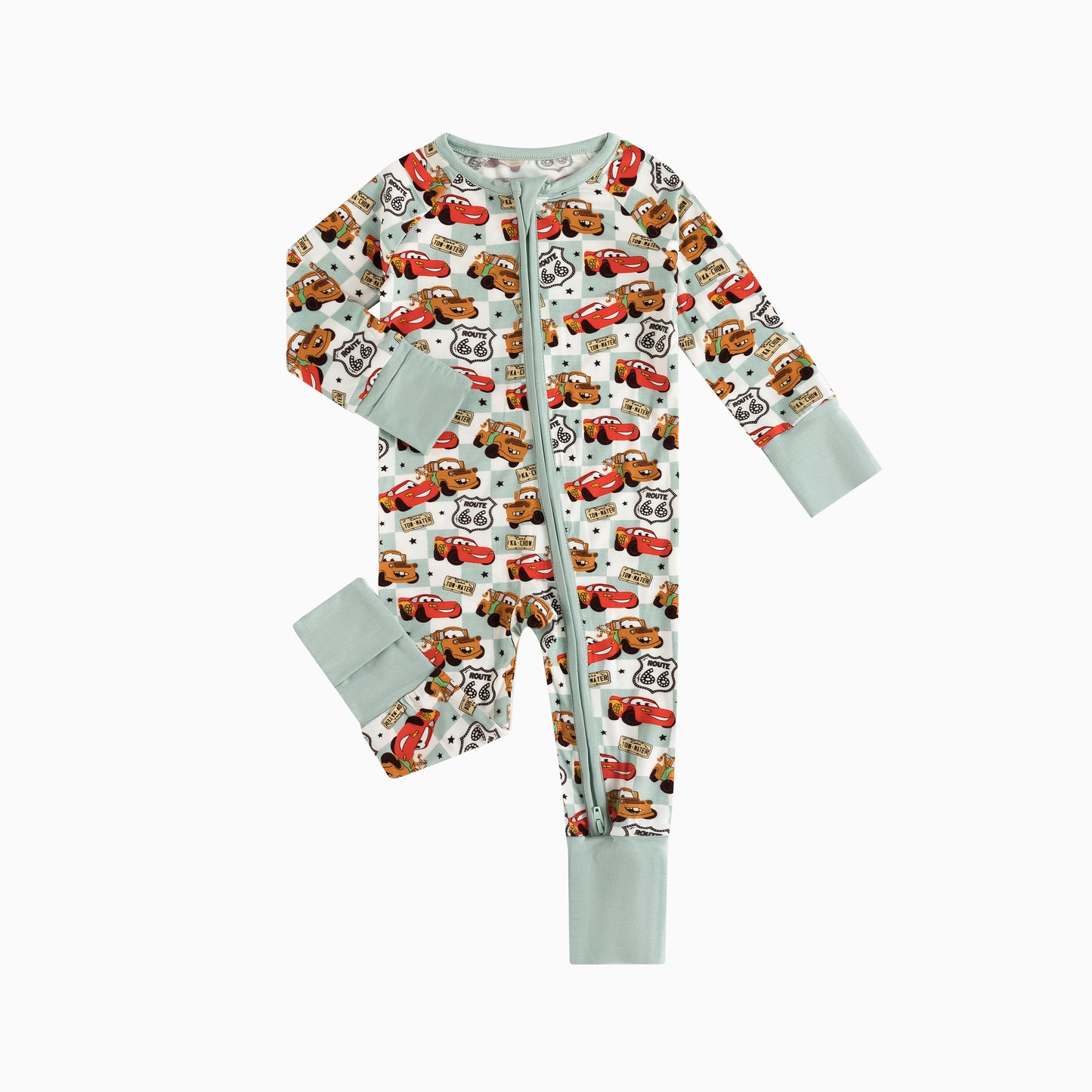 Baby Bamboo Zipper Pajama Romper Cars