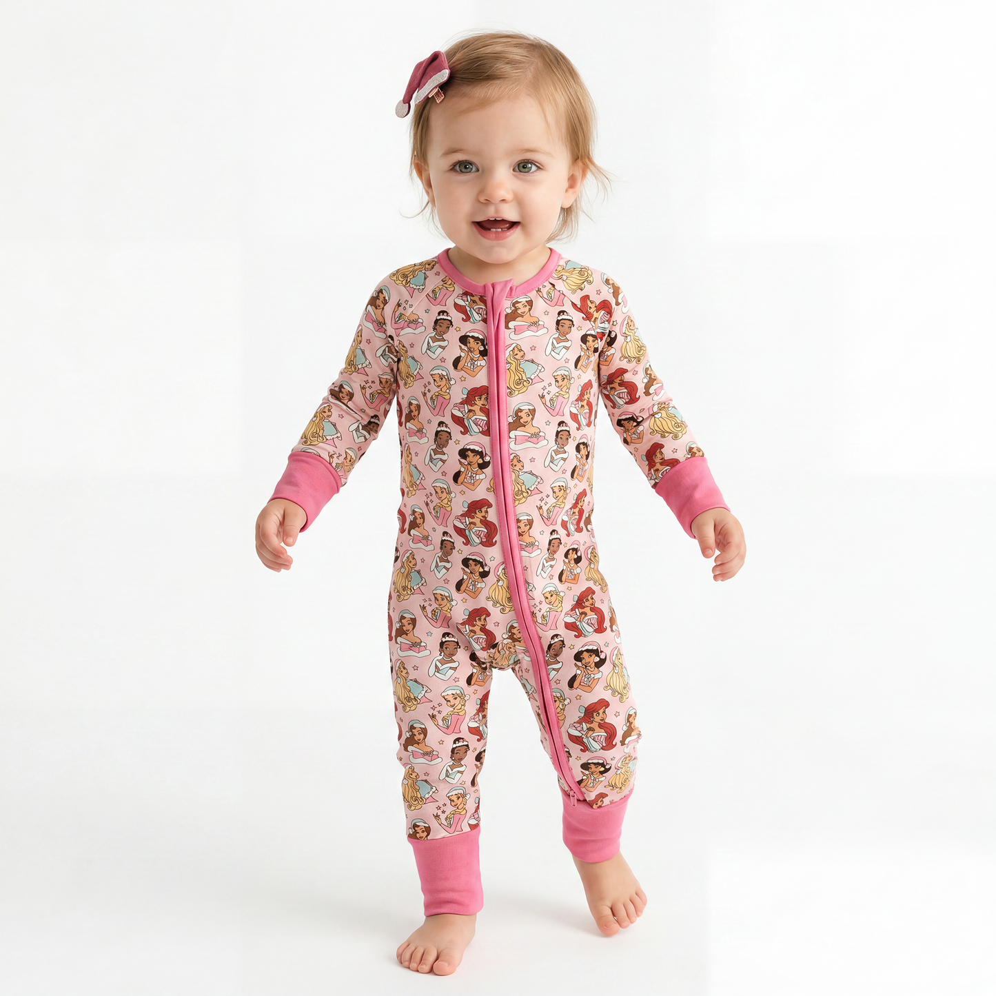 Baby Bamboo Zipper Pajama Romper Princess
