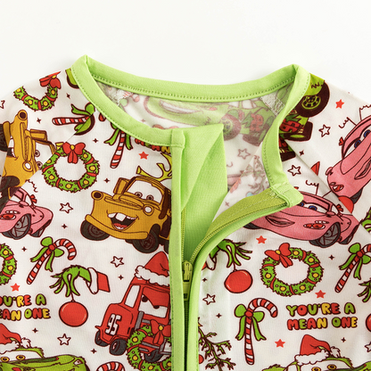 Christmas Toy Pals Baby Bamboo Zipper Romper Pajamas