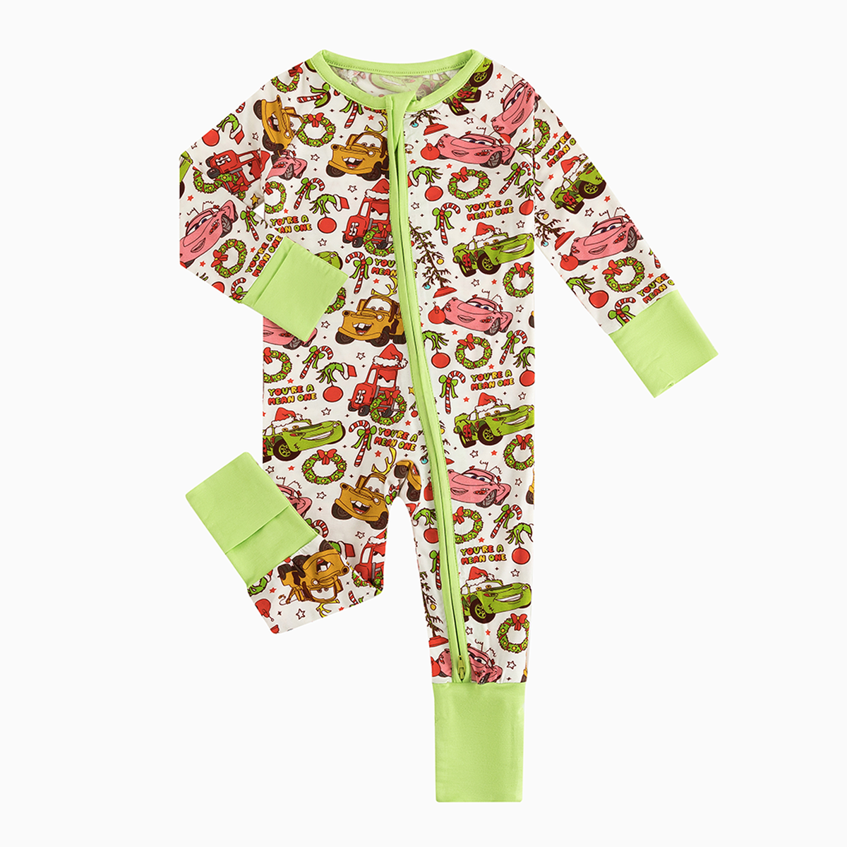Christmas Toy Pals Baby Bamboo Zipper Romper Pajamas
