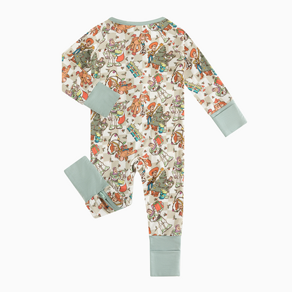 Christmas Toy Story Baby Bamboo Zipper Romper Pajamas
