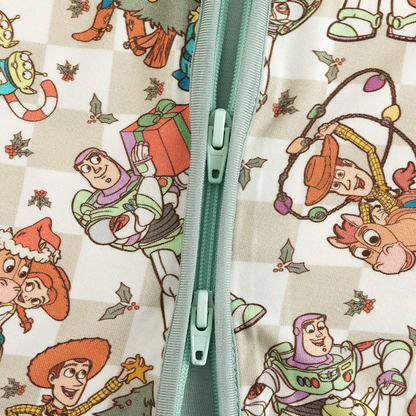 Christmas Toy Story Baby Bamboo Zipper Romper Pajamas