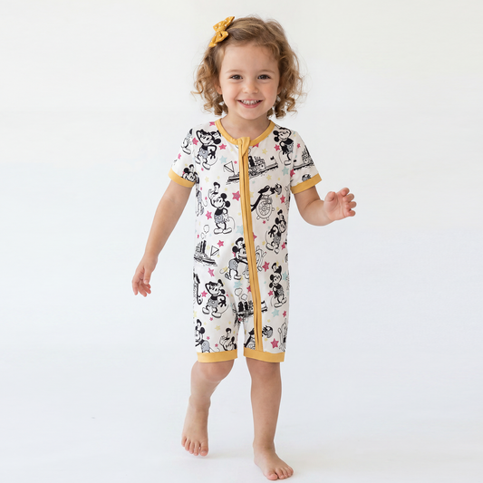Liberty Mouse Baby Short Sleeve Zippy