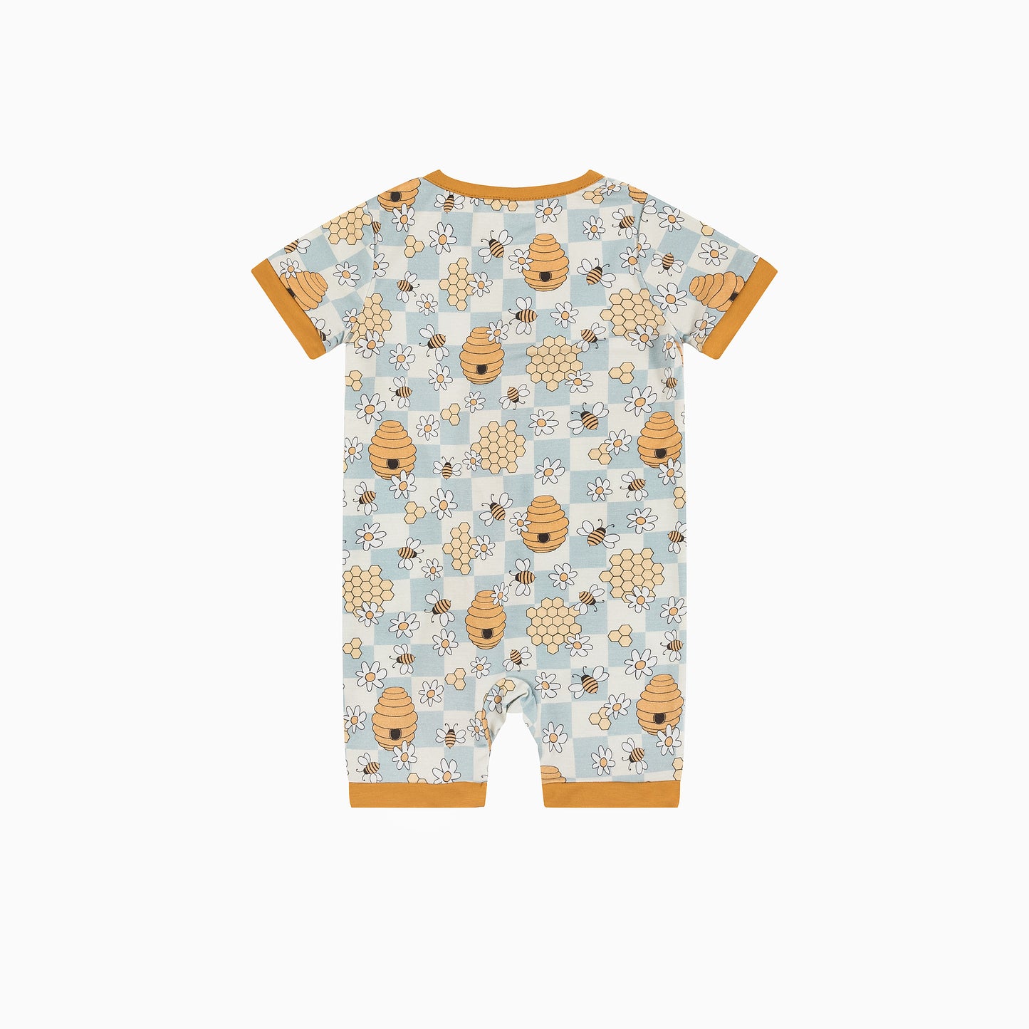 Yellowwish Short Bamboo Zippy Baby Romper