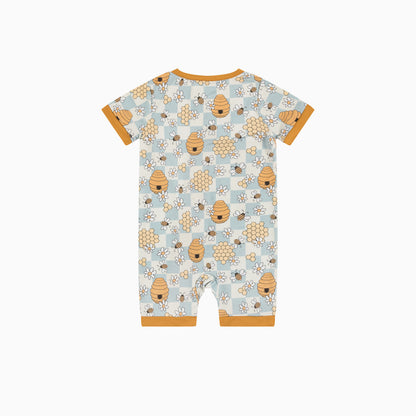 Yellowwish Short Bamboo Zippy Baby Romper