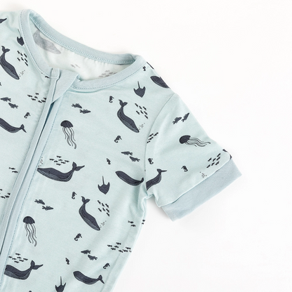 Jellyfish Dolphin Bamboo Short Bamboo Zippy Baby Romper