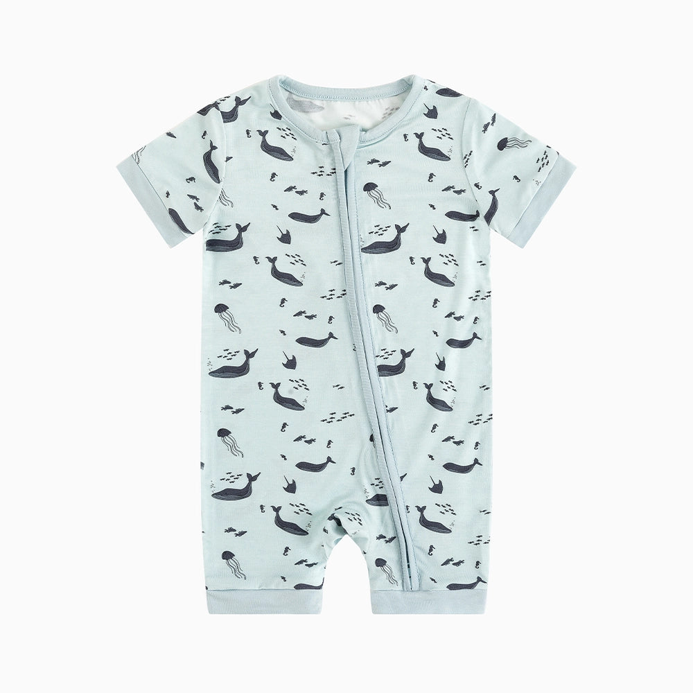 Jellyfish Dolphin Bamboo Short Bamboo Zippy Baby Romper