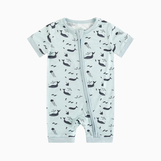Jellyfish Dolphin Bamboo Short Bamboo Zippy Baby Romper