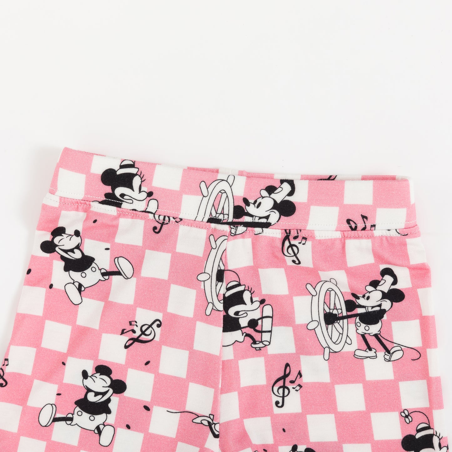 Pink Plaid Mouse Bamboo Kid Two-Piece Short Pajama Set