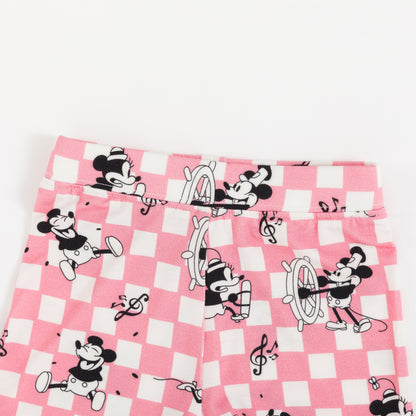 Pink Plaid Mouse Bamboo Kid Two-Piece Short Pajama Set