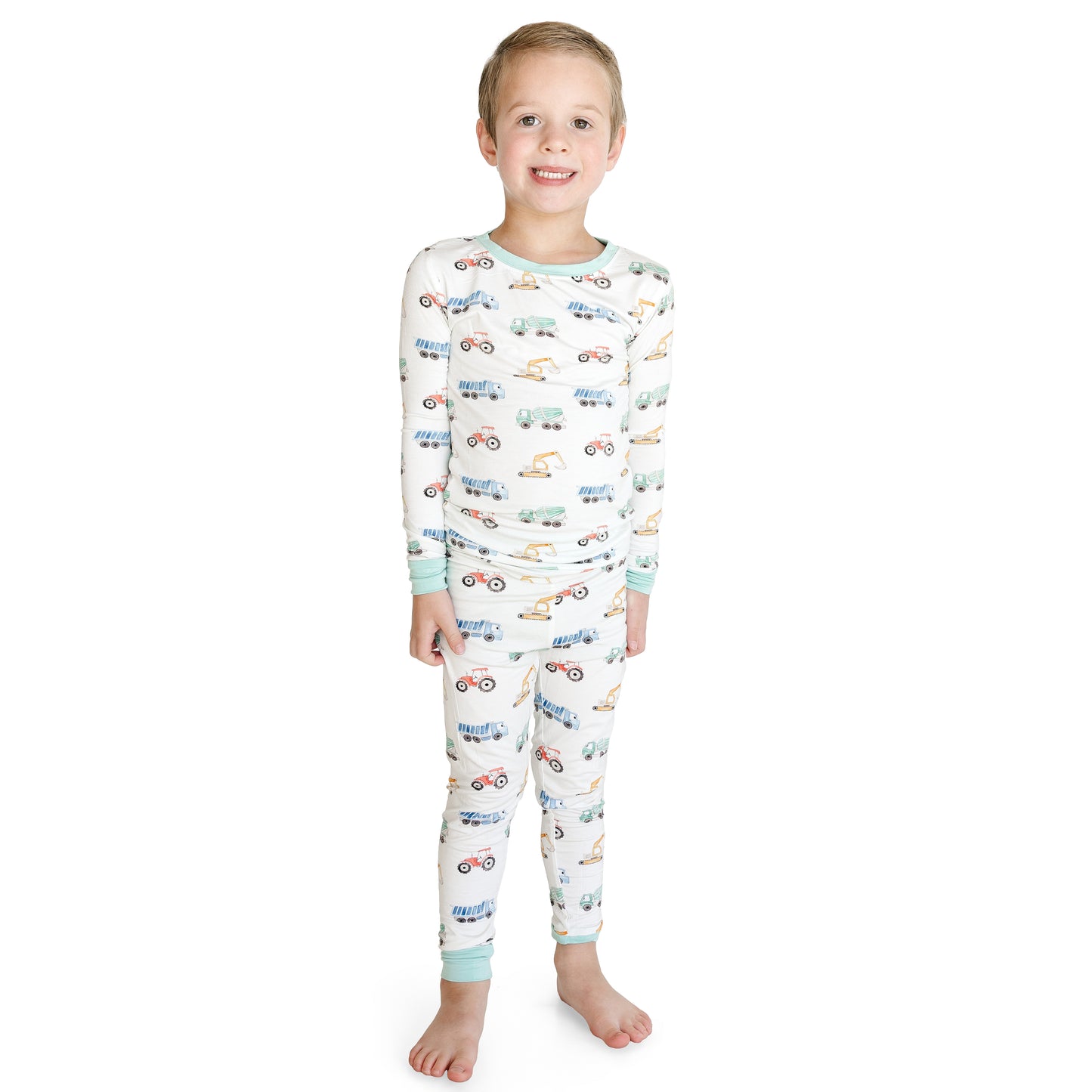 Ensemble de pyjama à manches longues à manches longues en bambou à imprimé de football