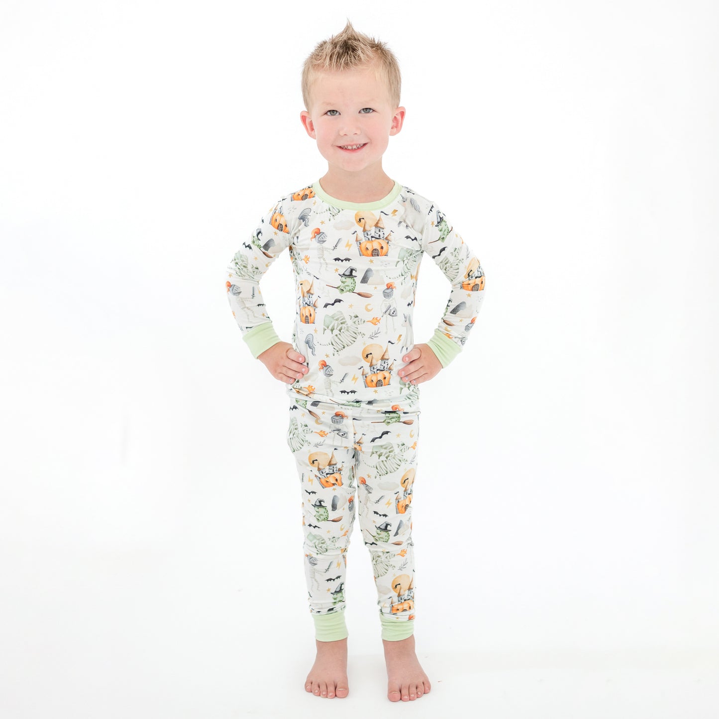 Ensemble de pyjama à manches longues à manches longues en bambou à imprimé de football